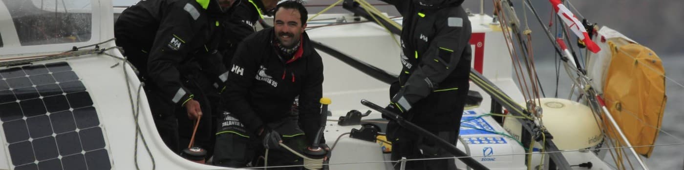 Daniel Martinez with crew, racing offshore aboard a Class 40